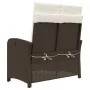 Sillón reclinable de jardín con cojines ratán sintético marrón by , garden benches - Ref: Foro24-368217, Price: 177,41 €, Dis...