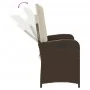 Sillón reclinable de jardín con cojines ratán sintético marrón by , garden benches - Ref: Foro24-368217, Price: 177,41 €, Dis...