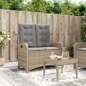 Sillón reclinable de jardín con cojines ratán sintético beige by , garden benches - Ref: Foro24-368220, Price: 177,41 €, Disc...