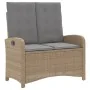 Sillón reclinable de jardín con cojines ratán sintético beige by , garden benches - Ref: Foro24-368220, Price: 177,41 €, Disc...