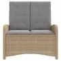 Sillón reclinable de jardín con cojines ratán sintético beige by , garden benches - Ref: Foro24-368220, Price: 177,41 €, Disc...