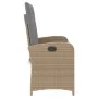 Sillón reclinable de jardín con cojines ratán sintético beige by , garden benches - Ref: Foro24-368220, Price: 177,41 €, Disc...