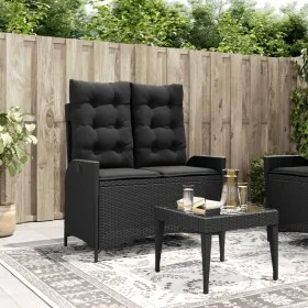 Sillón reclinable de jardín con cojines ratán sintético negro by , garden benches - Ref: Foro24-368236, Price: 182,96 €, Disc...