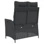 Sillón reclinable de jardín con cojines ratán sintético negro by , garden benches - Ref: Foro24-368236, Price: 168,19 €, Disc...