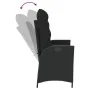 Sillón reclinable de jardín con cojines ratán sintético negro by , garden benches - Ref: Foro24-368236, Price: 168,19 €, Disc...