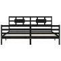 Bed frame with black solid wood headboard 200x200 cm by vidaXL, Beds and slatted bases - Ref: Foro24-3194465, Price: 174,16 €...