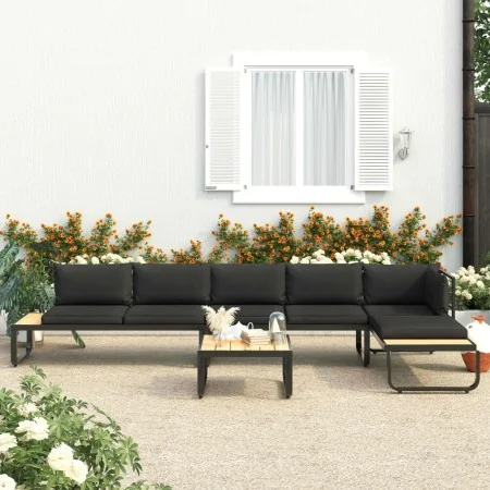 Juego de sofás de esquina 4 piezas con cojines aluminio y WPC by , Outdoor sofas - Ref: Foro24-48653, Price: 647,68 €, Discou...