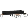 Juego de sofás de esquina 4 piezas con cojines aluminio y WPC by , Outdoor sofas - Ref: Foro24-48653, Price: 647,68 €, Discou...