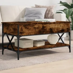Mesa de centro madera ingeniería metal roble humo 100x50x50 cm von , Couchtisch - Ref: Foro24-845358, Preis: 87,80 €, Rabatt: %