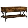 Mesa de centro madera ingeniería metal roble humo 100x50x50 cm de , Mesas de centro - Ref: Foro24-845358, Precio: 87,76 €, De...