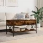 Mesa de centro madera ingeniería metal roble humo 100x50x50 cm de , Mesas de centro - Ref: Foro24-845358, Precio: 87,76 €, De...