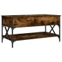 Mesa de centro madera ingeniería metal roble humo 100x50x50 cm de , Mesas de centro - Ref: Foro24-845358, Precio: 87,76 €, De...