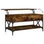 Mesa de centro madera ingeniería metal roble humo 100x50x50 cm de , Mesas de centro - Ref: Foro24-845358, Precio: 87,76 €, De...