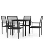 Juego de comedor de jardín 5 piezas negro de , Conjuntos de jardín - Ref: Foro24-3099198, Precio: 257,23 €, Descuento: %