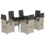 Set comedor jardín 7 pzas y cojines ratán sintético gris claro de , Conjuntos de jardín - Ref: Foro24-3212847, Precio: 875,27...