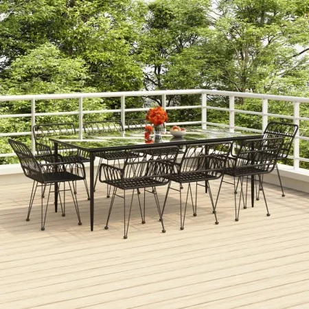 Juego de comedor de jardín 9 piezas ratán sintético negro von , Gartensets - Ref: Foro24-3157858, Preis: 737,33 €, Rabatt: %