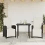 Mesita y sillas con cojines 3 piezas ratán sintético negro von , Gartensets - Ref: Foro24-3212514, Preis: 388,19 €, Rabatt: %