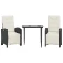 Mesita y sillas con cojines 3 piezas ratán sintético negro von , Gartensets - Ref: Foro24-3212514, Preis: 388,19 €, Rabatt: %