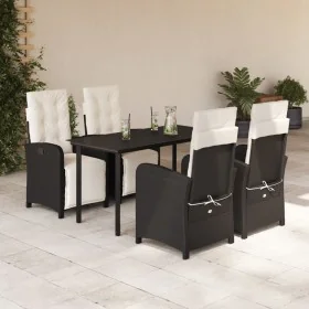 Set de muebles jardín 5 pzas con cojines ratán sintético negro by , Garden sets - Ref: Foro24-3212523, Price: 668,26 €, Disco...