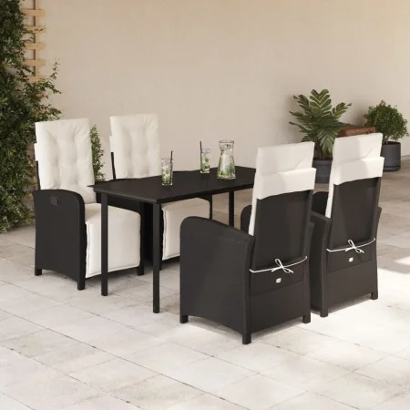 Set de muebles jardín 5 pzas con cojines ratán sintético negro de , Conjuntos de jardín - Ref: Foro24-3212523, Precio: 668,30...
