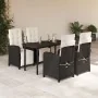 Set de muebles jardín 5 pzas con cojines ratán sintético negro de , Conjuntos de jardín - Ref: Foro24-3212523, Precio: 668,30...