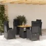 Set de muebles jardín 5 pzas con cojines ratán sintético negro by , Garden sets - Ref: Foro24-3277446, Price: 599,28 €, Disco...