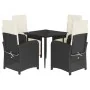 Set de muebles jardín 5 pzas con cojines ratán sintético negro de , Conjuntos de jardín - Ref: Foro24-3212292, Precio: 603,33...