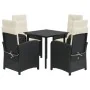 Set de muebles jardín 5 pzas con cojines ratán sintético negro by , Garden sets - Ref: Foro24-3212301, Price: 551,43 €, Disco...