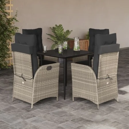 Set comedor de jardín 5 pzas cojines ratán sintético gris claro von , Gartensets - Ref: Foro24-3213275, Preis: 625,61 €, Raba...