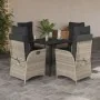 Set comedor de jardín 5 pzas cojines ratán sintético gris claro von , Gartensets - Ref: Foro24-3213275, Preis: 625,61 €, Raba...