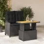 Set comedor de jardín 2 pzas con cojines ratán sintético negro by , Garden sets - Ref: Foro24-3277394, Price: 276,55 €, Disco...