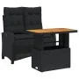 Set comedor de jardín 2 pzas con cojines ratán sintético negro by , Garden sets - Ref: Foro24-3277394, Price: 276,55 €, Disco...
