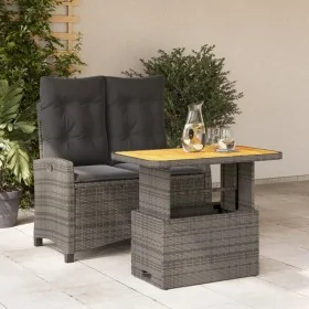 Juego de comedor jardín 2 pzas con cojines ratán sintético gris von , Gartensets - Ref: Foro24-3277406, Preis: 316,51 €, Raba...