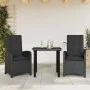 Set comedor de jardín 3 pzas con cojines ratán sintético negro by , Garden sets - Ref: Foro24-3212320, Price: 316,62 €, Disco...