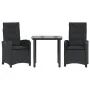 Set comedor de jardín 3 pzas con cojines ratán sintético negro by , Garden sets - Ref: Foro24-3212320, Price: 316,62 €, Disco...