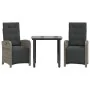Sillas y mesita de jardín con cojines 3 piezas ratán PE gris de , Conjuntos de jardín - Ref: Foro24-3212563, Precio: 353,50 €...