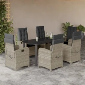 Set comedor jardín 7 pzas y cojines ratán sintético gris claro by , Garden sets - Ref: Foro24-3212426, Price: 954,94 €, Disco...