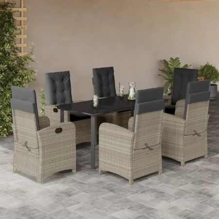 Set comedor jardín 7 pzas y cojines ratán sintético gris claro by , Garden sets - Ref: Foro24-3212426, Price: 954,93 €, Disco...