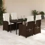 Set comedor de jardín 5 piezas y cojines ratán sintético marrón by , Garden sets - Ref: Foro24-3212343, Price: 660,89 €, Disc...