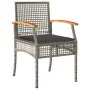 Set comedor jardín 7 pzas y cojines ratán sintético gris by , Garden sets - Ref: Foro24-3213621, Price: 507,17 €, Discount: %