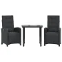 Mesita y sillas con cojines 3 piezas ratán sintético negro by , Garden sets - Ref: Foro24-3212535, Price: 328,97 €, Discount: %