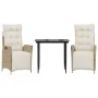 Set comedor de jardín 3 pzas con cojines ratán sintético beige by , Garden sets - Ref: Foro24-3213434, Price: 406,03 €, Disco...