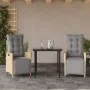 Set comedor de jardín 3 pzas con cojines ratán sintético beige by , Garden sets - Ref: Foro24-3213448, Price: 362,33 €, Disco...