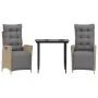 Set comedor de jardín 3 pzas con cojines ratán sintético beige by , Garden sets - Ref: Foro24-3213448, Price: 362,33 €, Disco...