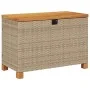 Caja de almacenaje jardín madera acacia ratán beige 80x40x48 cm by , Outdoor storage boxes - Ref: Foro24-366284, Price: 116,3...