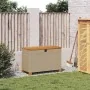 Caja de almacenaje jardín madera acacia ratán beige 80x40x48 cm by , Outdoor storage boxes - Ref: Foro24-366284, Price: 116,3...