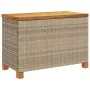 Caja de almacenaje jardín madera acacia ratán beige 80x40x48 cm by , Outdoor storage boxes - Ref: Foro24-366284, Price: 116,3...