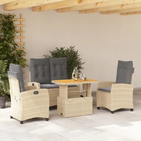 Set de comedor jardín con cojines 4 pzas ratán sintético beige by , Garden sets - Ref: Foro24-3277431, Price: 590,29 €, Disco...