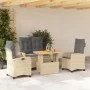 Set de comedor jardín con cojines 4 pzas ratán sintético beige by , Garden sets - Ref: Foro24-3277431, Price: 590,29 €, Disco...
