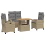 Set de comedor jardín con cojines 4 pzas ratán sintético beige by , Garden sets - Ref: Foro24-3277431, Price: 590,29 €, Disco...